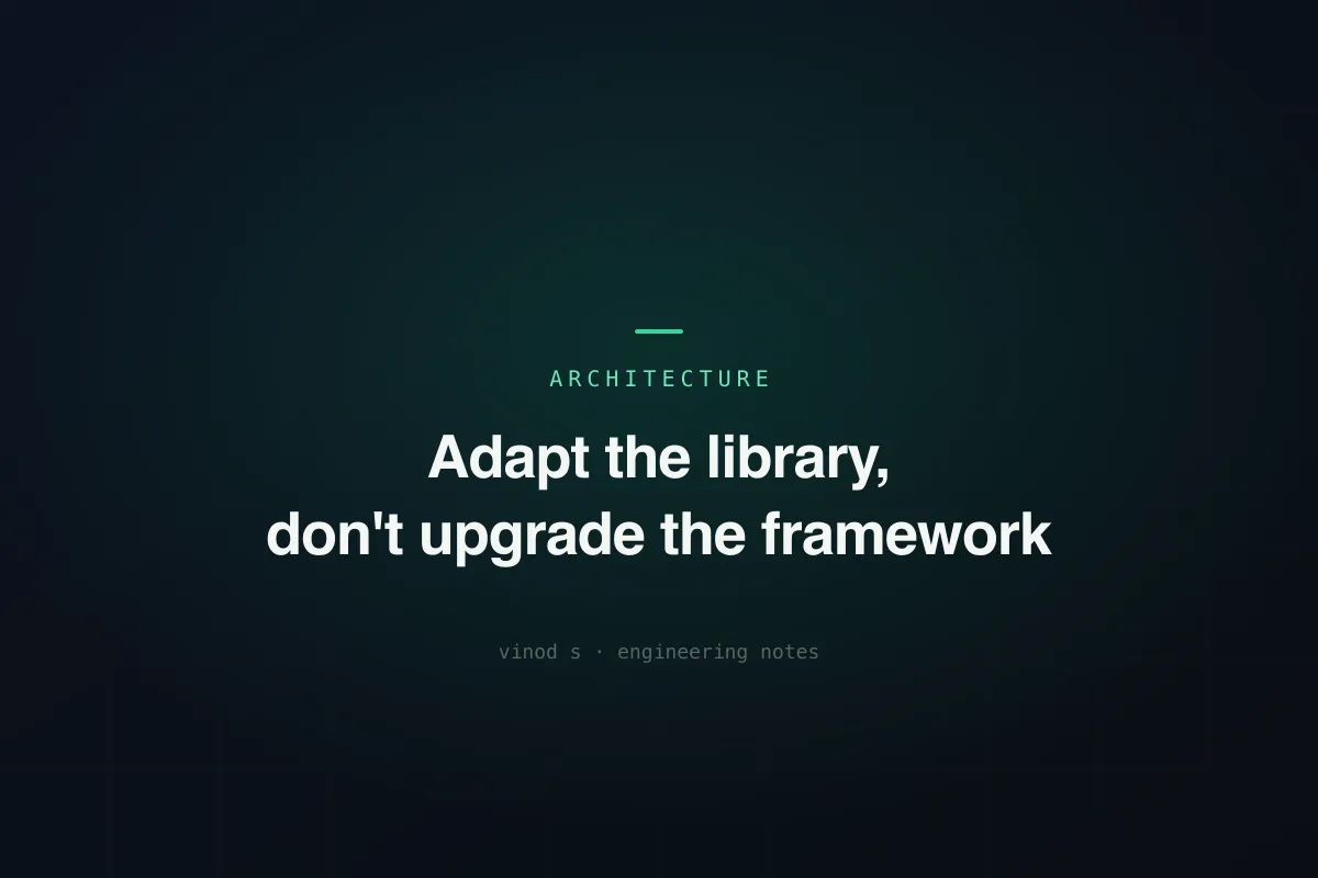 Adapt the library, don't upgrade the framework